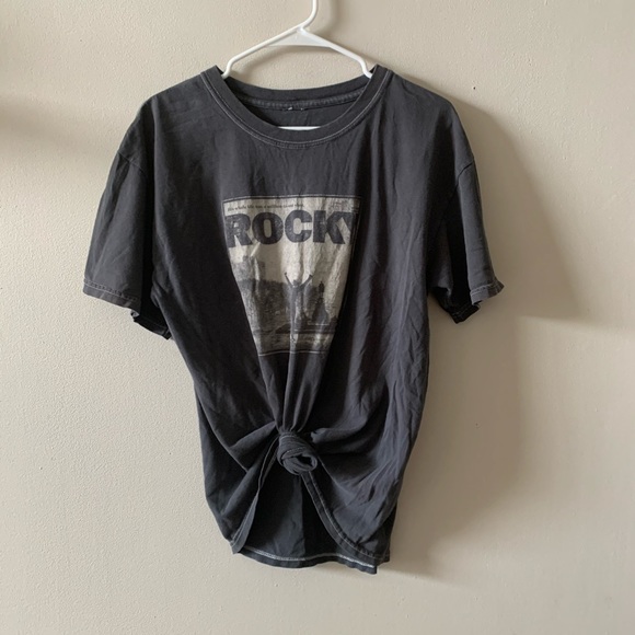 Tops - Vintage gray Rocky Balboa Boxing graphic tee